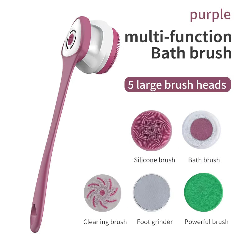 SpaSpin Electric Shower Brush – 5 Brush Heads for Full-Body Cleansing