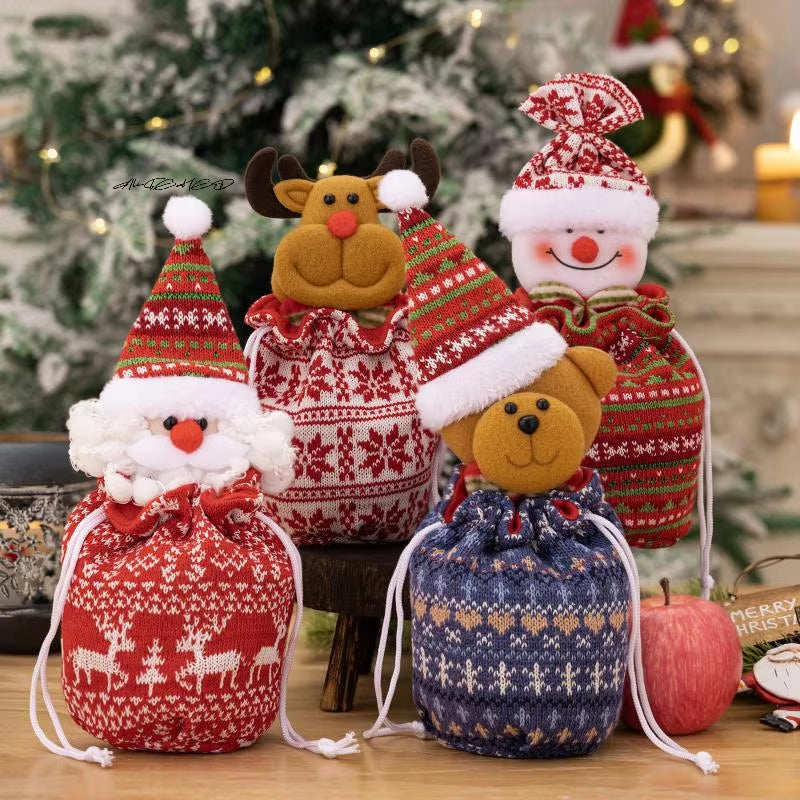 Christmas Knitted Gift Bags Set