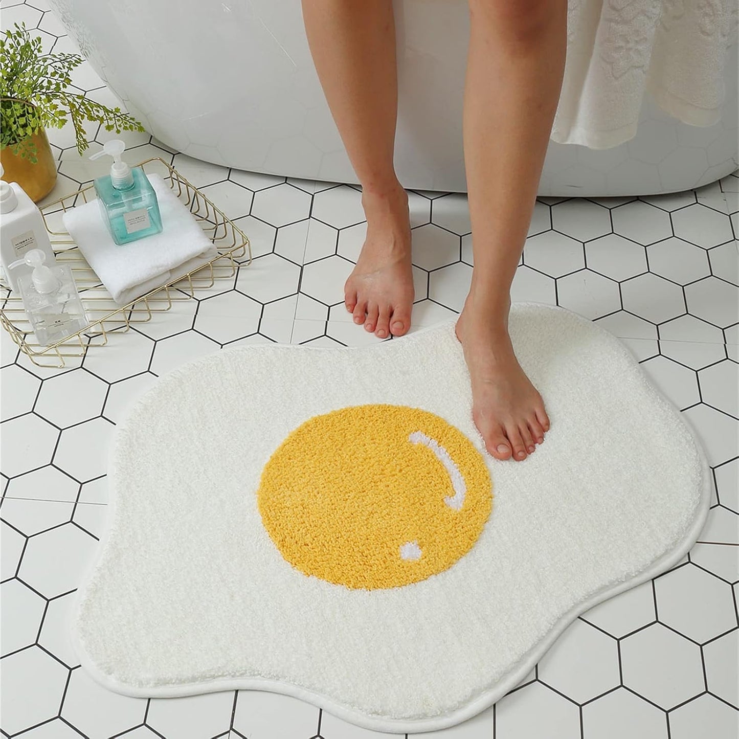 Cartoon Poached Egg Rug