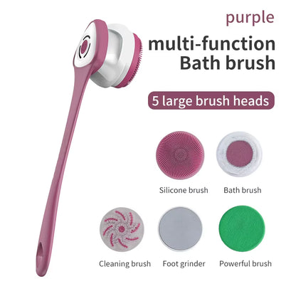 SpaSpin Electric Shower Brush – 5 Brush Heads for Full-Body Cleansing