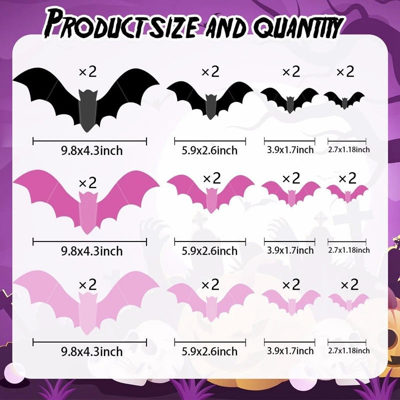 3D Pink Bat Wall Décor